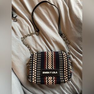 Bimba Y Lola Black and Cream Crossbody Bag